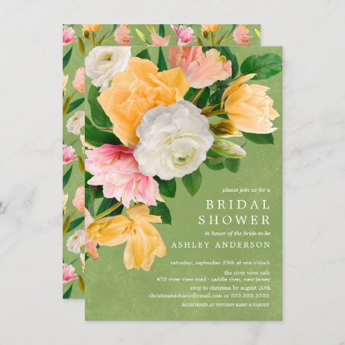 Spring Meadow Floral Bridal Shower Invitation