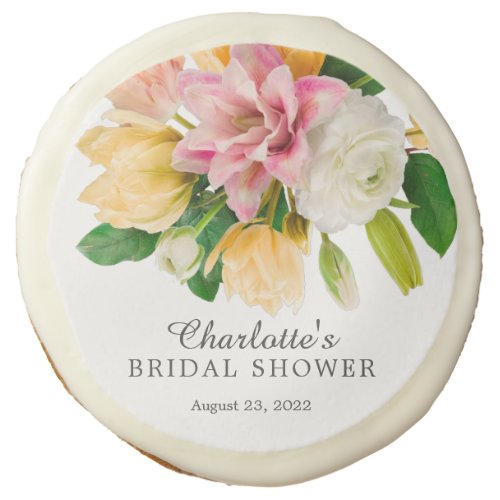 Spring Meadow Floral Bridal Shower Sugar Cookie