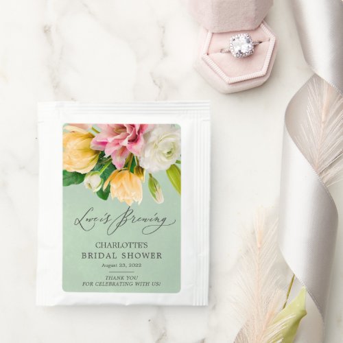 Spring Meadow Floral Bridal Shower Tea Bag Drink M Tea Bag Drink Mix