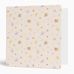 Spring Meadow Flower Pattern 3 Ring Binder