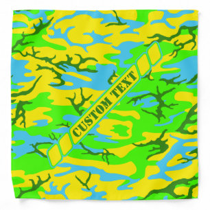 Spring Meadow Green Camo Bandana w/ Custom Text