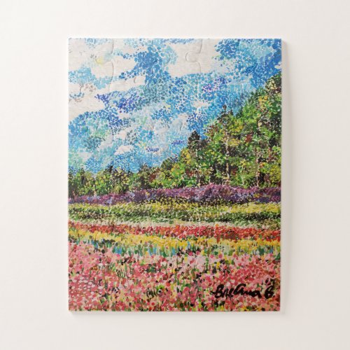 Spring Meadow Painted Jigsaw Puzzle 