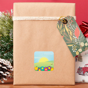 Spring Meadow Square Sticker