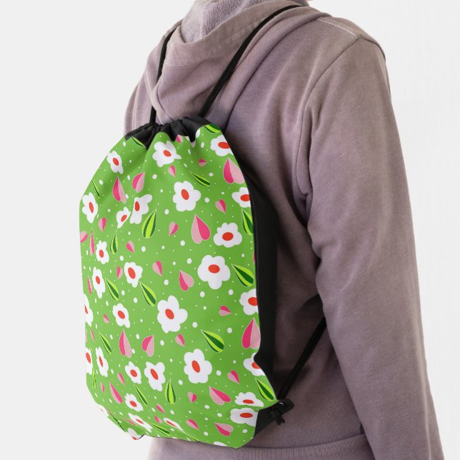 Spring Meadow Whimsy Drawstring Bag (Insitu)