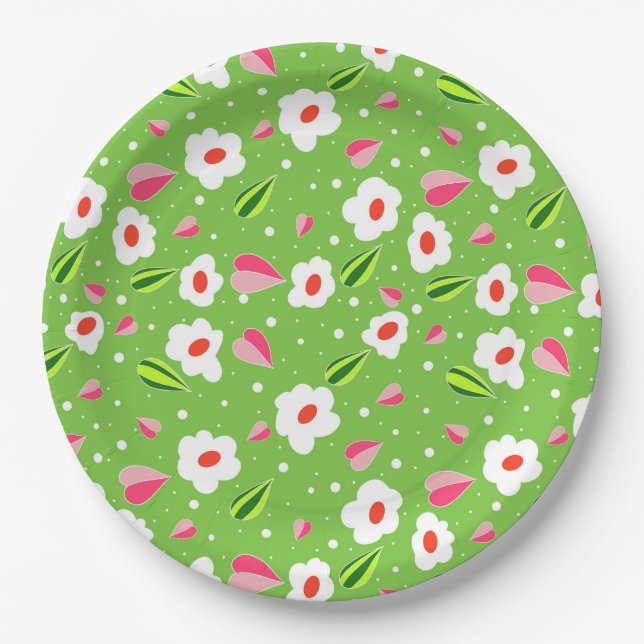 Spring Meadow Whimsy Paper Plates (Front)