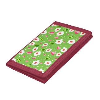 Spring Meadow Whimsy Trifold Wallet