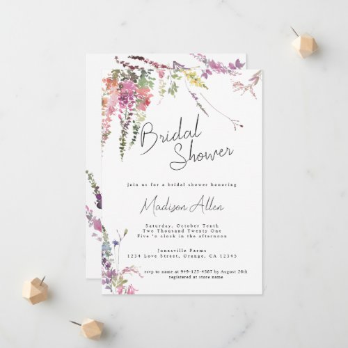 Spring Meadow Wildflower Bridal Shower Announcement