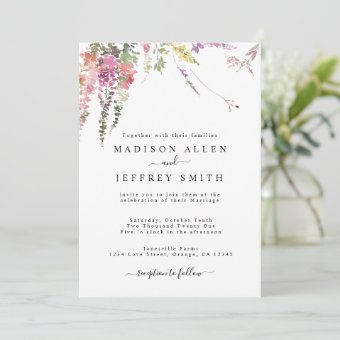 Spring Meadow Wildflower Wedding Invitation 