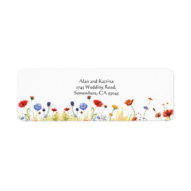 Spring Meadow Wildflowers Label (Front)