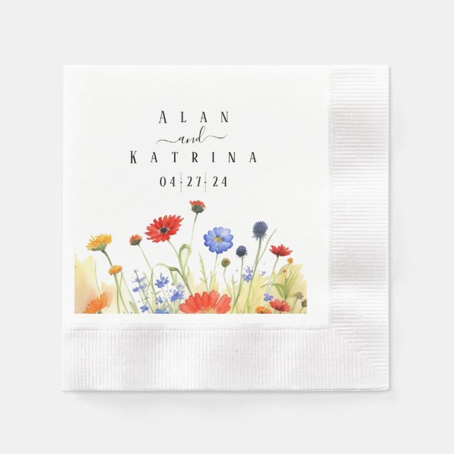 Spring Meadow Wildflowers Napkins (Front)