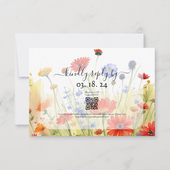 Spring Meadow Wildflowers Response Card (Front)