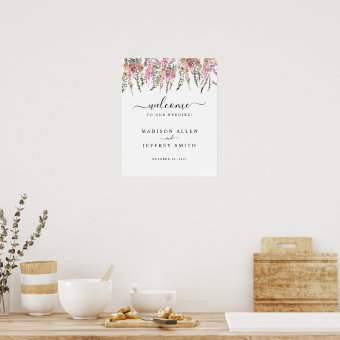 Spring Meadow Wildflowers Wedding Welcome Sign | Zazzle