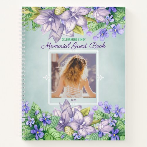 Spring Memorial Service Guest Book Lilac Photo