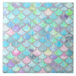 Spring Mermaid Watercolor Scales- Mermaidscales Tile<br><div class="desc">This pretty sparkling Mermaid Glitter Scales design is for all Luxury Fashion Lovers. I created with more than 130 different watercolor layers. A beautiful fresh blue and aqua turquoise and spring like Design. It is the perfect gift for her for the stylish lady, perfect for her birthday, sweet sixteen favor,...</div>