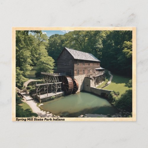Spring Mill State Park Indiana Vintage Travel Postcard