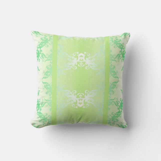 Spring Mint Elegance Throw Pillow (Front)
