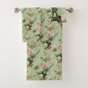 Spring Rose Floral Bath Towel Set