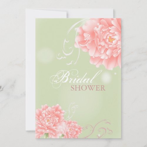 modern vintage spring Peony floral bridal shower Announcement