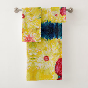 Spring Modern Art Expressive Painting Bath Towel Set