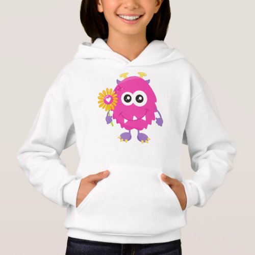 Spring Monster Pink Monster Flowers Horns Hoodie