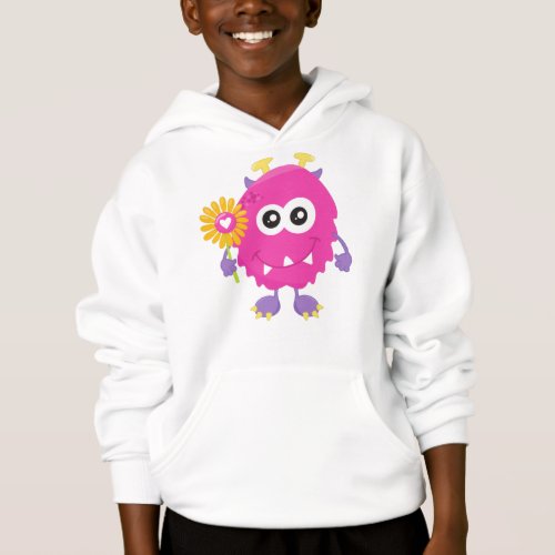 Spring Monster Pink Monster Flowers Horns Hoodie