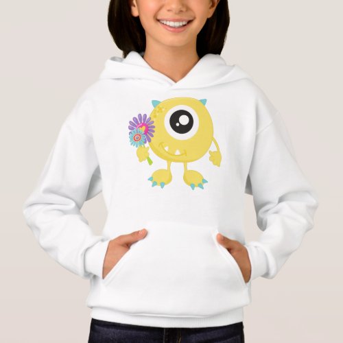 Spring Monster Yellow Monster Flowers Horns Hoodie