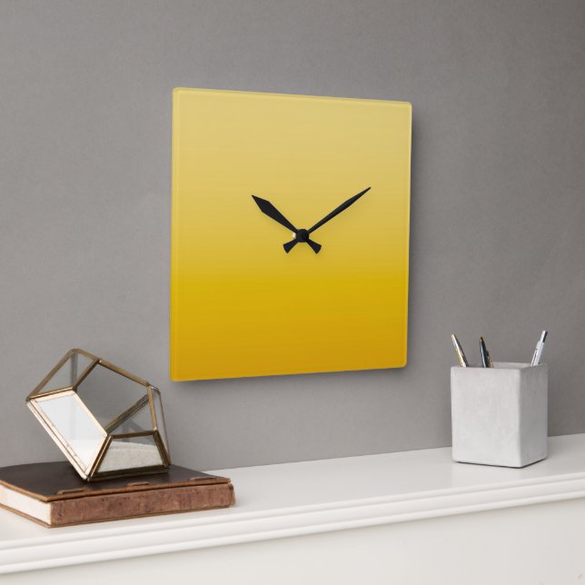 SPRING MOOD – Soft Yellow | deep to light |  Square Wall Clock (Office)