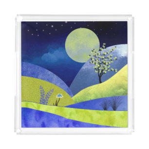 Spring Moonrise Acrylic Tray