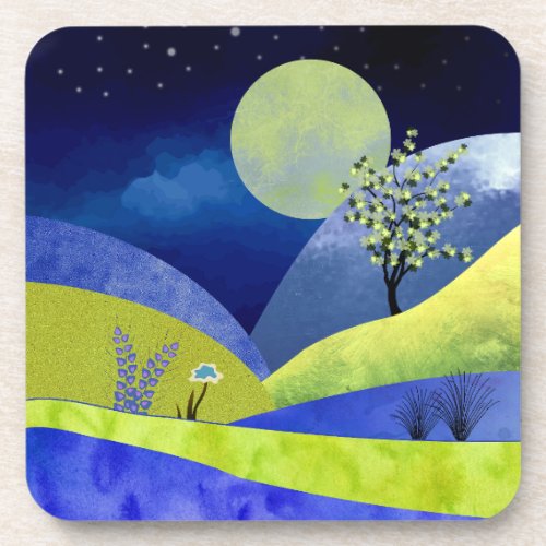 Spring Moonrise Beverage Coaster