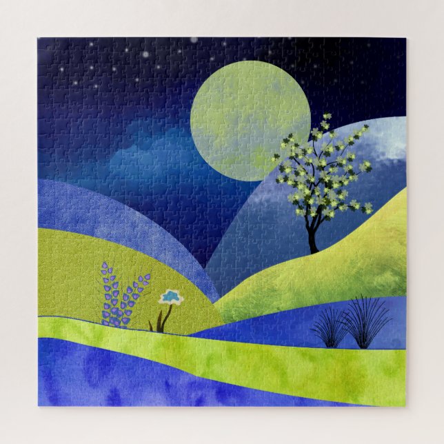 Spring Moonrise Jigsaw Puzzle (Vertical)