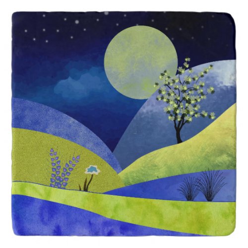 Spring Moonrise Trivet