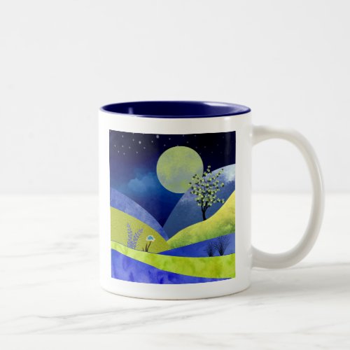 Spring Moonrise Two_Tone Coffee Mug