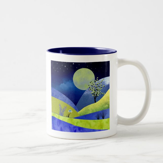 Spring Moonrise Two-Tone Coffee Mug (Right)
