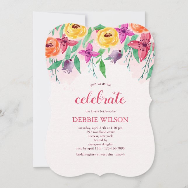 Spring Morning Floral Invitation (Front)