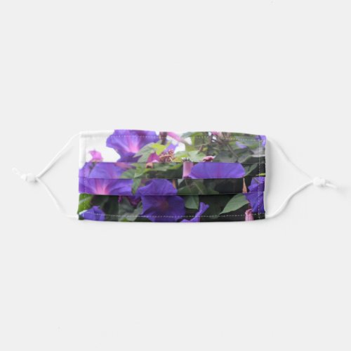 Spring Morning Glories in Blue Adult Cloth Face Mask