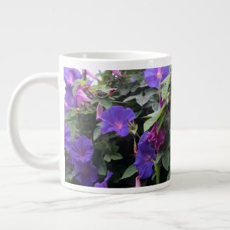 Spring Morning Glories in Blue Giant Coffee Mug