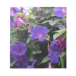 Spring Morning Glories in Blue Notepad