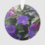 Spring Morning Glories in Blue Ornament