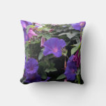 Spring Morning Glories in Blue Throw Pillow