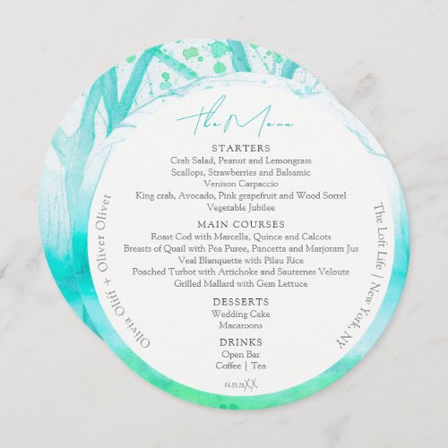 Spring Morning Wedding Circle Menu