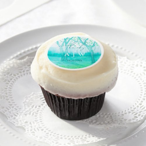 Spring Morning Wedding Edible Frosting Rounds