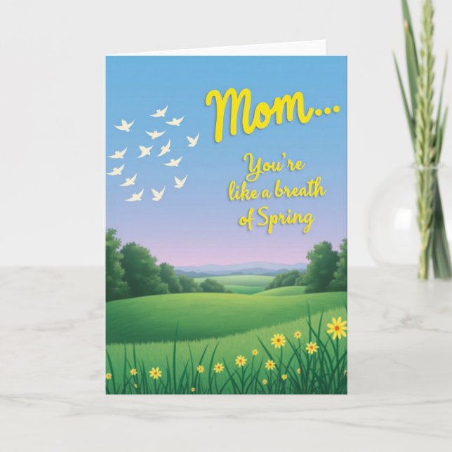 Spring Mother Day Meadow View Card (Front)