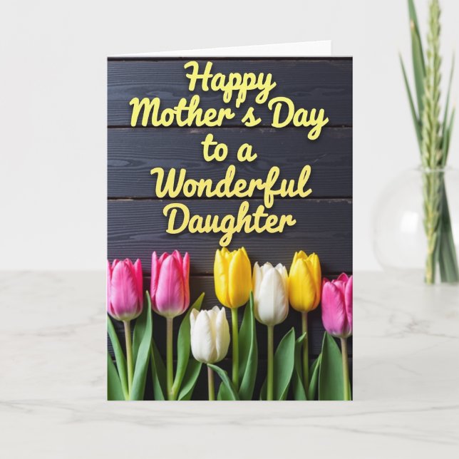 Spring Mothers Day Tulips Card (Front)