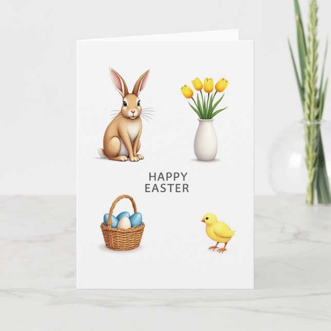 Spring Motif Easter Card (Front)