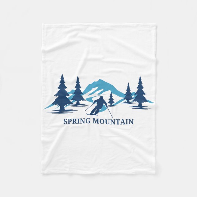 Spring Mountain Pennsylvania Ski Resort Skiing Ski Fleece Blanket (Front)