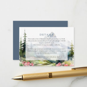 Spring Mountains Floral Wedding Details Enclosure Card