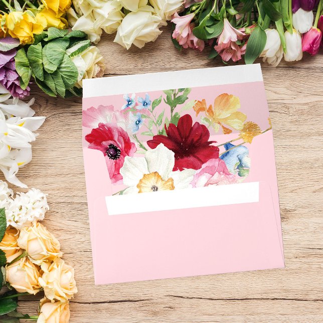 Spring Multi Color Florals 4 Pink Envelope (Creator Uploaded)