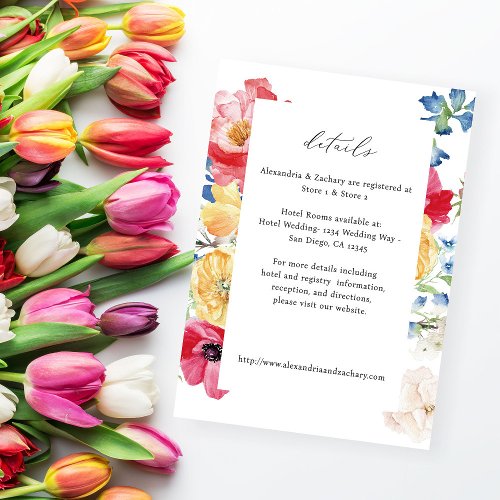 Spring Multi Color Florals Details Enclosure Card