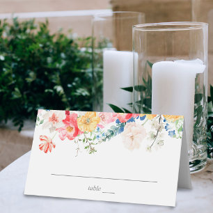 Spring Multi Color Florals Place Card