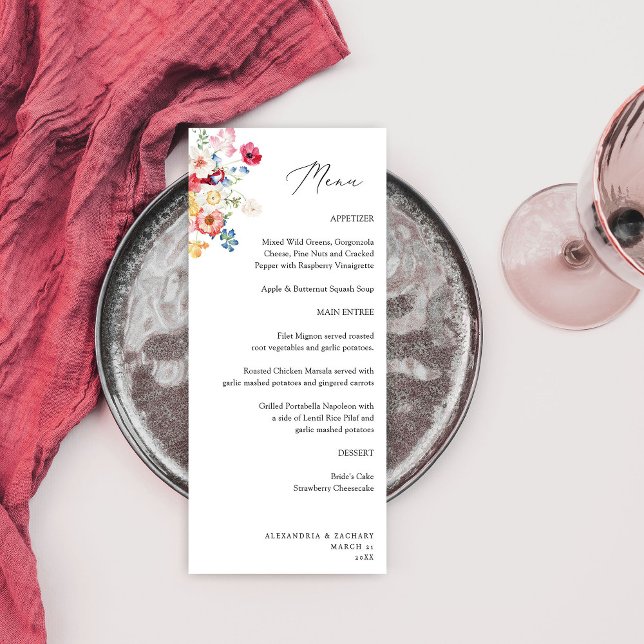 Spring Multi Color Florals Tall Menu (Creator Uploaded)